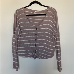 Sky and Sparrow pink and white striped sweater
